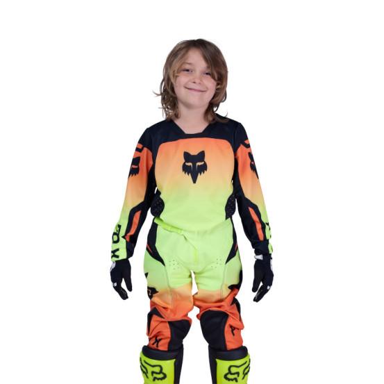 Maillot cross enfant FOX 2026 180 Shield - Jaune Fluo