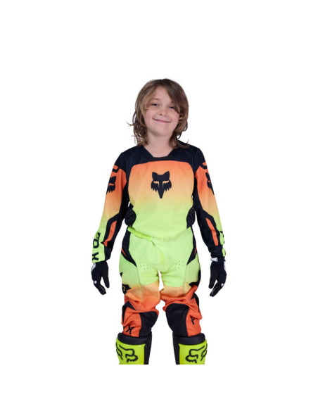 Maillot cross enfant FOX 2026 180 Shield - Jaune Fluo