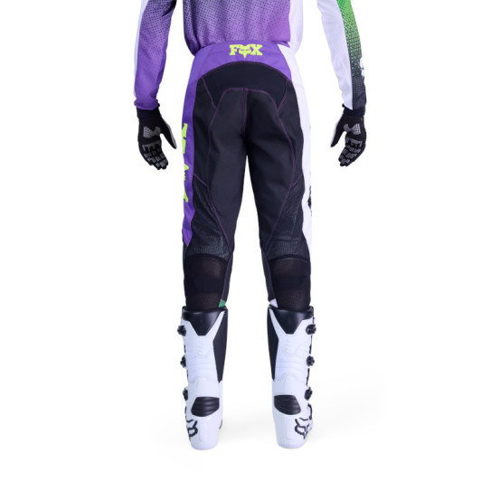 Pantalon cross FOX 2026 180 Kawasaki - Violet Blanc