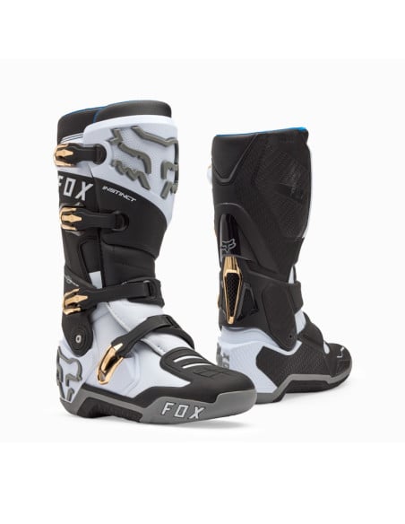 Bottes cross FOX Instinct - Blanc Noir Gris