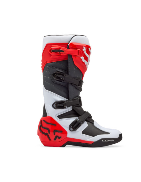 Bottes cross FOX Comp - Blanc Rouge Fluo