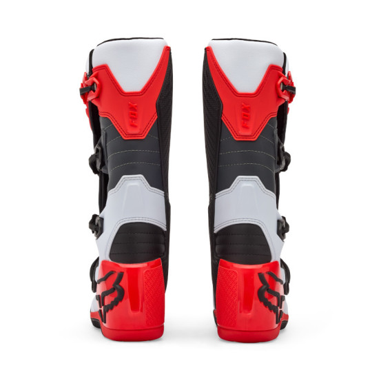 Bottes cross FOX Comp - Blanc Rouge Fluo