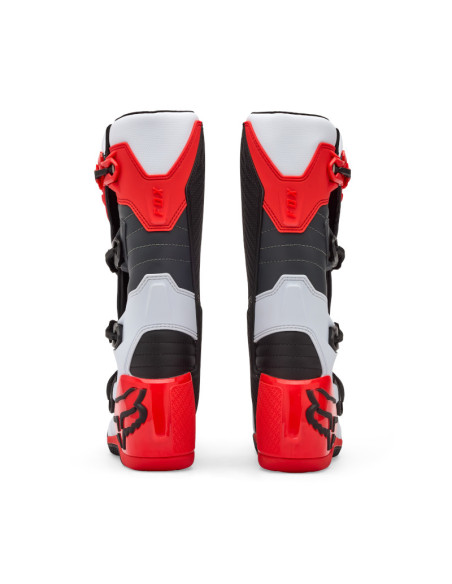 Bottes cross FOX Comp - Blanc Rouge Fluo