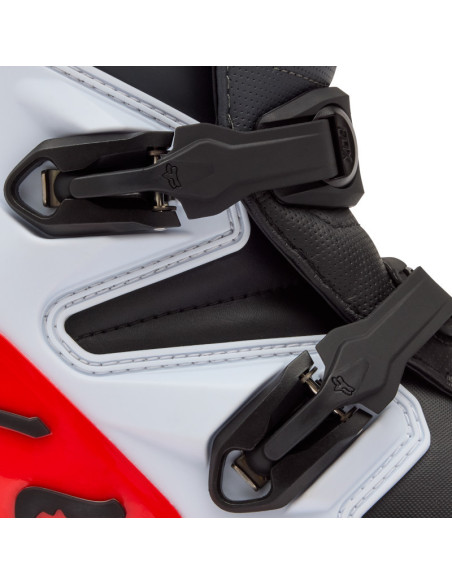 Bottes cross FOX Comp - Blanc Rouge Fluo