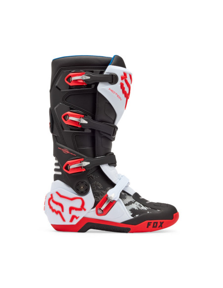 Bottes cross FOX Motion - Blanc Rouge Fluo