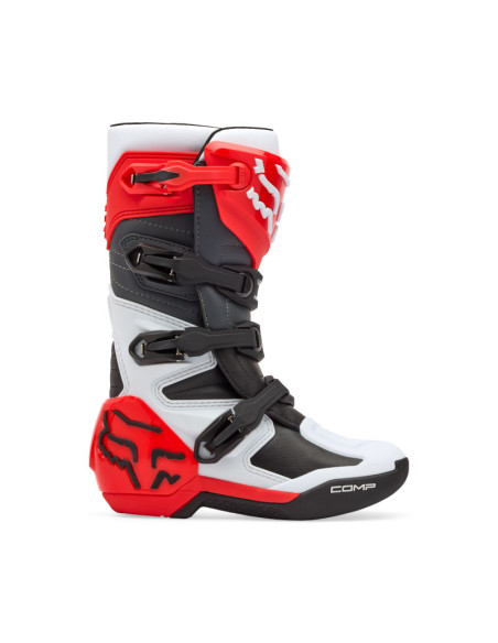 Bottes cross enfant FOX Comp - Blanc Rouge Fluo
