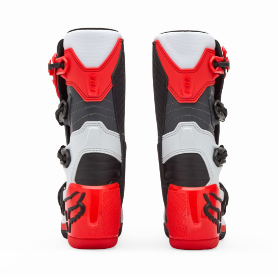 Bottes cross enfant FOX Comp - Blanc Rouge Fluo