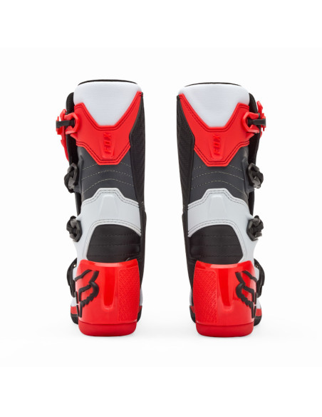 Bottes cross enfant FOX Comp - Blanc Rouge Fluo