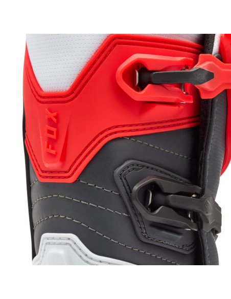 Bottes cross enfant FOX Comp - Blanc Rouge Fluo