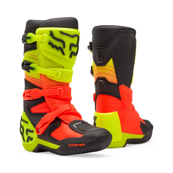 Bottes cross enfant FOX Comp - Orange Jaune