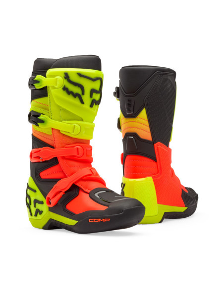 Bottes cross enfant FOX Comp - Orange Jaune