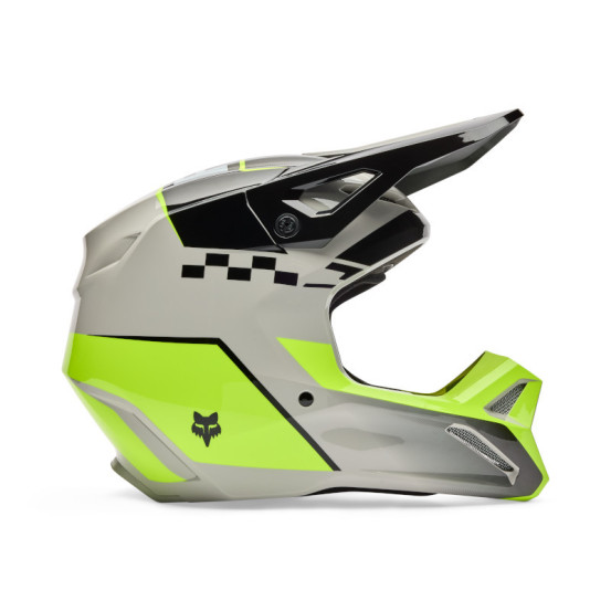 Casque cross FOX 2026 V1 Collect - Gris Jaune