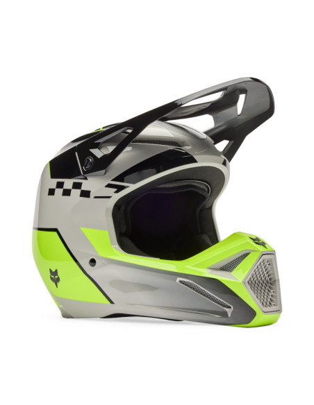 Casque cross FOX 2026 V1 Collect - Gris Jaune