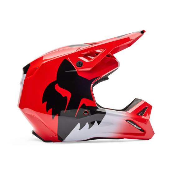 Casque cross FOX 2026 V1 Shield - Rouge Fluo