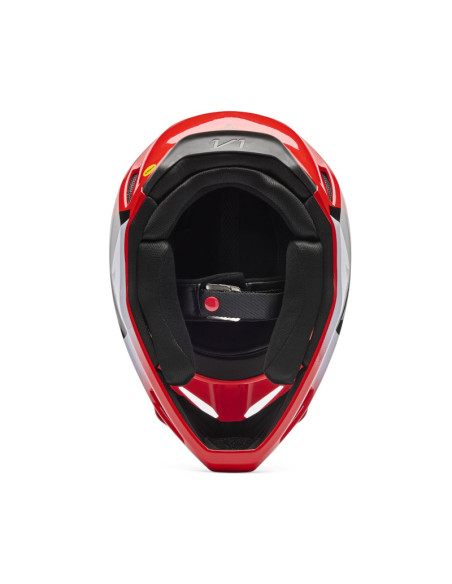 Casque cross FOX 2026 V1 Shield - Rouge Fluo
