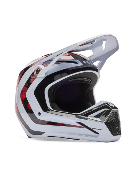 Casque cross FOX 2026 V1 Kairos - Blanc Rouge Fluo