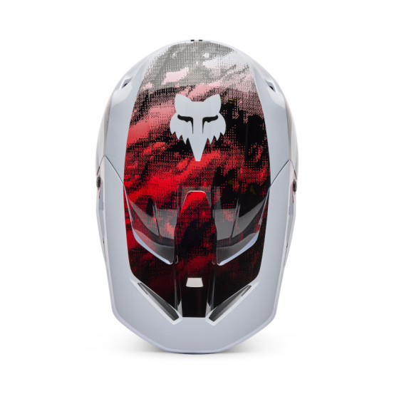 Casque cross FOX 2026 V1 Kairos - Blanc Rouge Fluo
