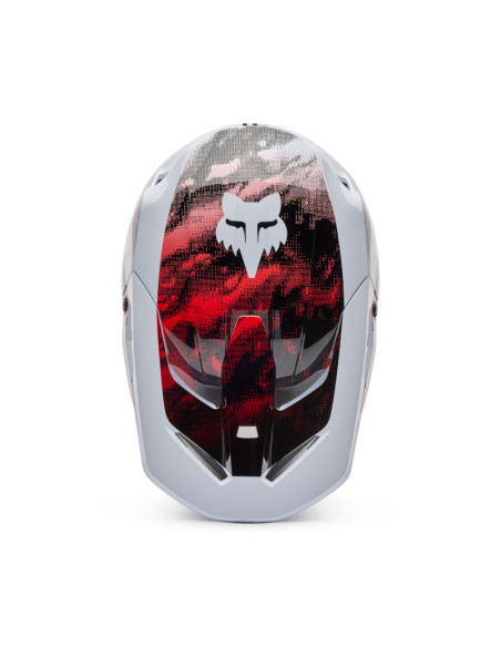 Casque cross FOX 2026 V1 Kairos - Blanc Rouge Fluo