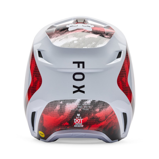 Casque cross FOX 2026 V1 Kairos - Blanc Rouge Fluo