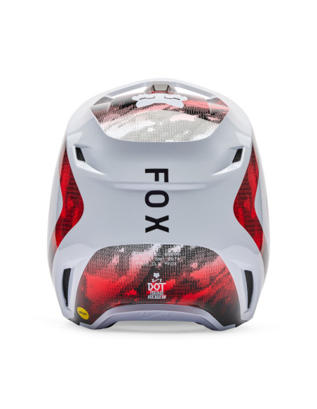 Casque cross FOX 2026 V1 Kairos - Blanc Rouge Fluo