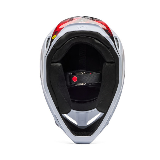 Casque cross FOX 2026 V1 Kairos - Blanc Rouge Fluo