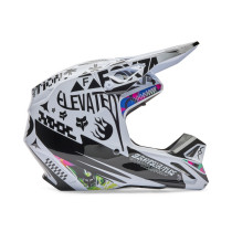 Casque cross FOX 2026 V1 Image Cosmo - Blanc Noir