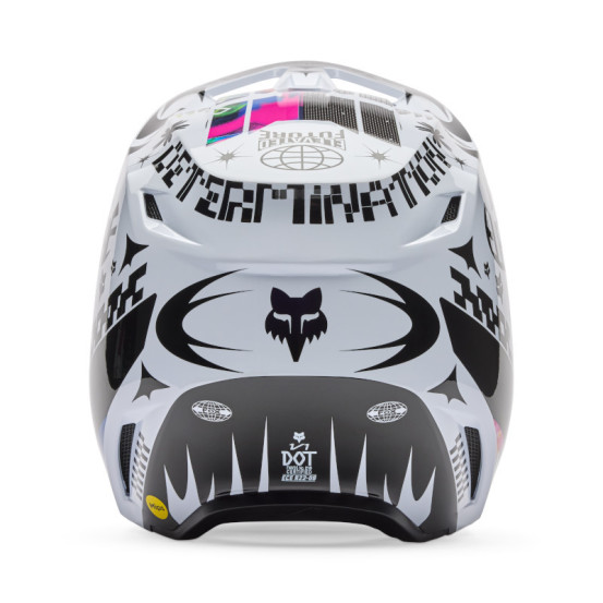 Casque cross FOX 2026 V1 Image Cosmo - Blanc Noir