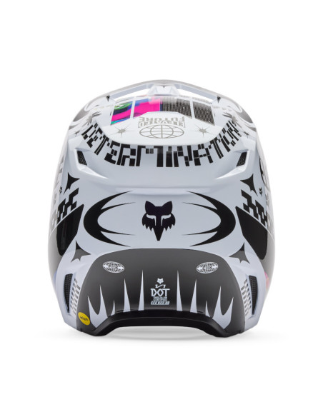 Casque cross FOX 2026 V1 Image Cosmo - Blanc Noir