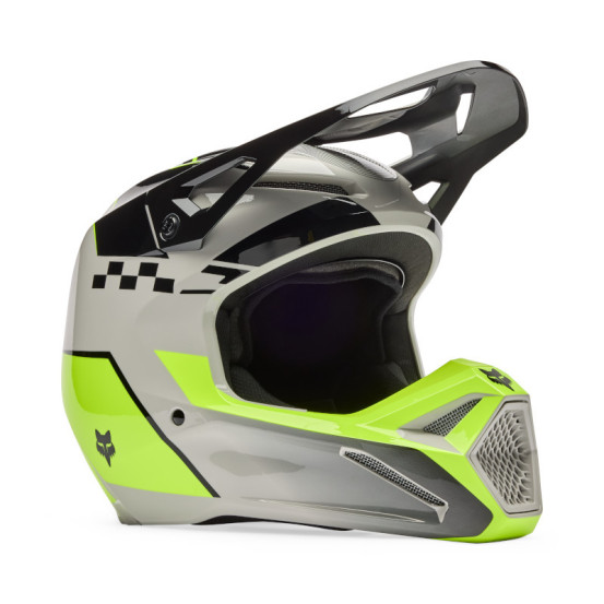 Casque cross enfant FOX 2026 V1 Collect - Gris Jaune