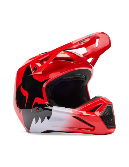 Casque cross enfant FOX 2026 V1 Shield - Rouge Fluo