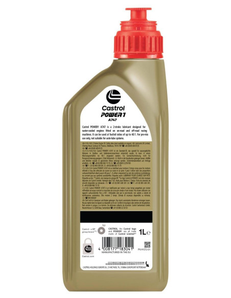 Huile moteur CASTROL 2T Power A747 1 Litre à base de ricin
