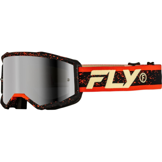 Masque de cross Fly Racing Zone - Noir Rouge ‚cran iridium argent