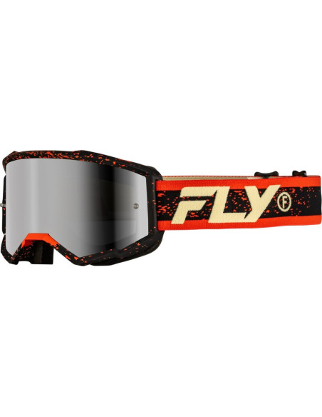 Masque de cross Fly Racing Zone - Noir Rouge ‚cran iridium argent