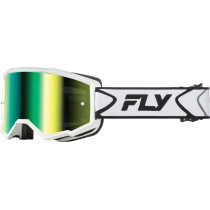 Masque de cross Fly Racing Zone - Blanc Noir ‚cran iridium Vert
