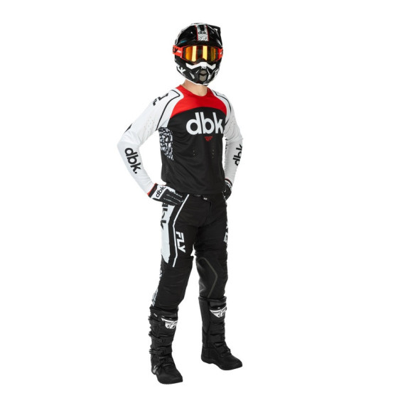 Maillot cross Fly Racing 2026 Evolution DST - DBK - Noir Blanc Rouge