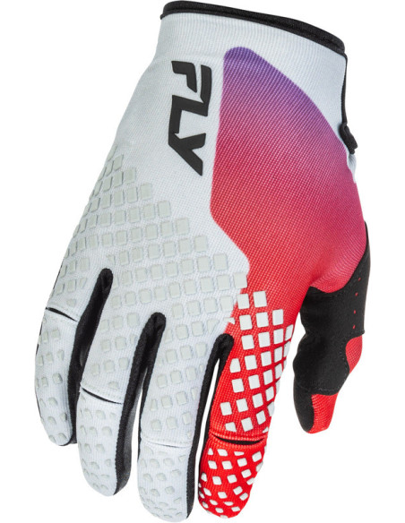 Gants cross Fly Racing 2026 Kinetic - Gris Rouge Violet Noir