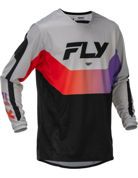 Maillot cross Fly Racing 2026 Kinetic - Gris Rouge Violet Noir