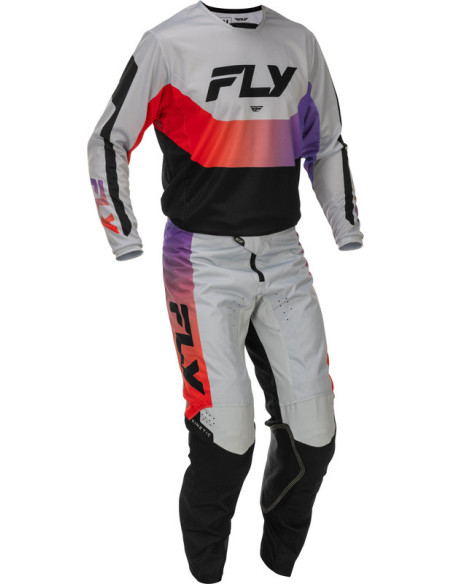 Maillot cross Fly Racing 2026 Kinetic - Gris Rouge Violet Noir