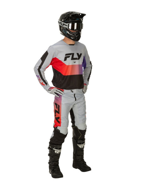 Maillot cross Fly Racing 2026 Kinetic - Gris Rouge Violet Noir