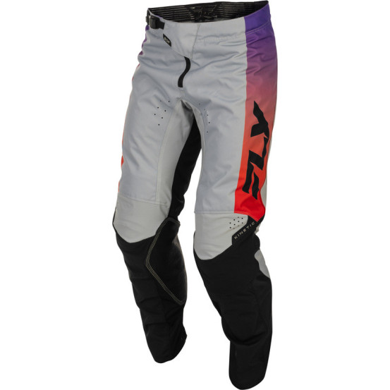 Pantalon cross Fly Racing 2026 Kinetic - Gris Rouge Violet Noir