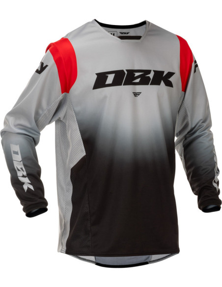 Maillot cross Fly Racing 2026 Kinetic - DBK - Gris Noir Rouge