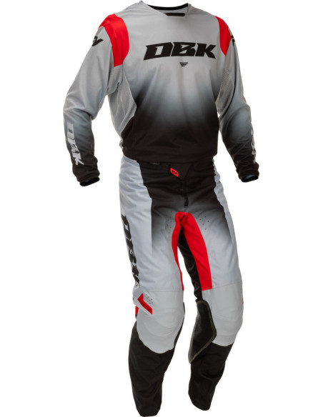 Maillot cross Fly Racing 2026 Kinetic - DBK - Gris Noir Rouge