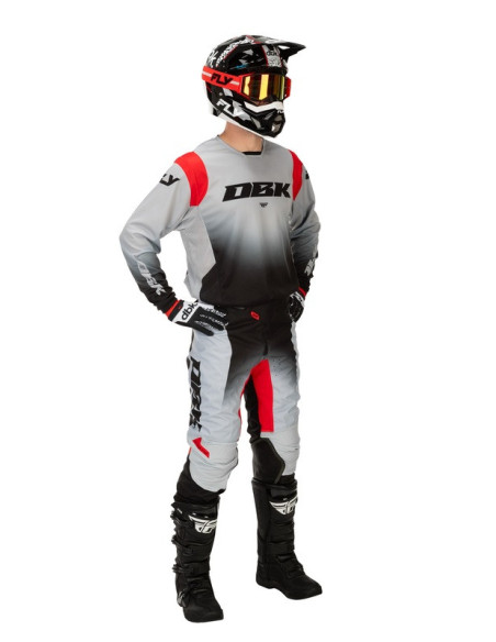 Maillot cross Fly Racing 2026 Kinetic - DBK - Gris Noir Rouge