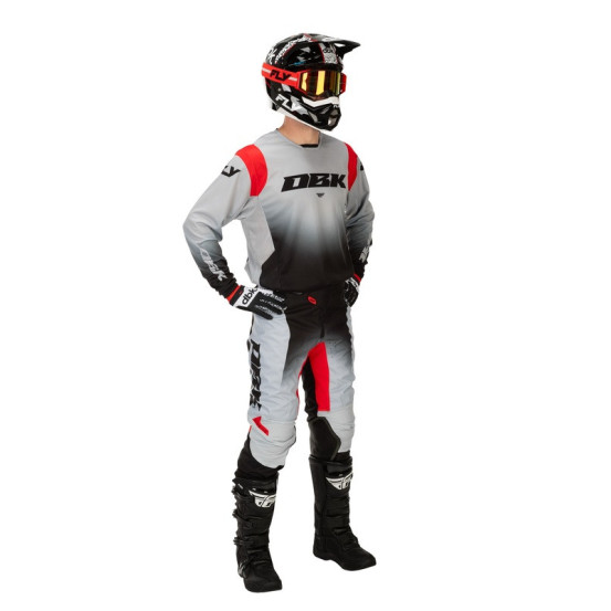 Pantalon cross Fly Racing 2026 Kinetic - DBK - Gris Noir Rouge