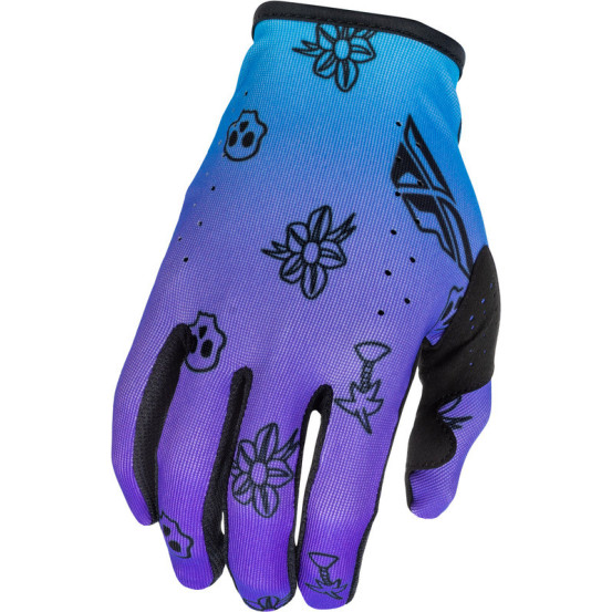 Gants cross Fly Racing 2026 - Lite Outline - Violet Bleu Noir