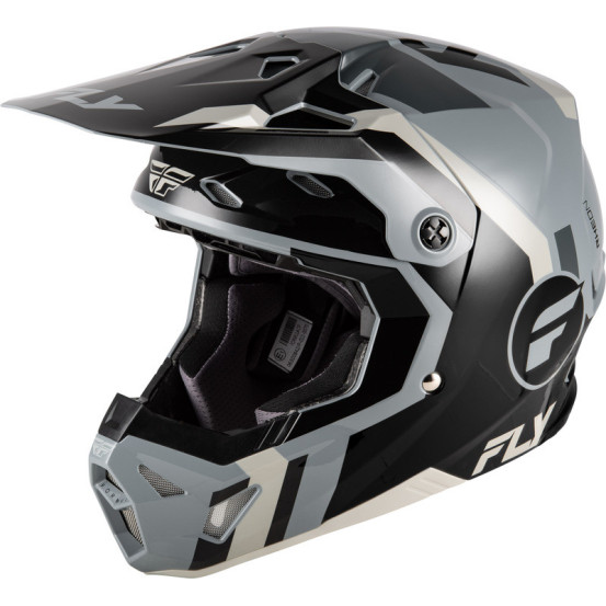 Casque cross Fly Racing 2026 Formula CP- Noir Gris Light Gris