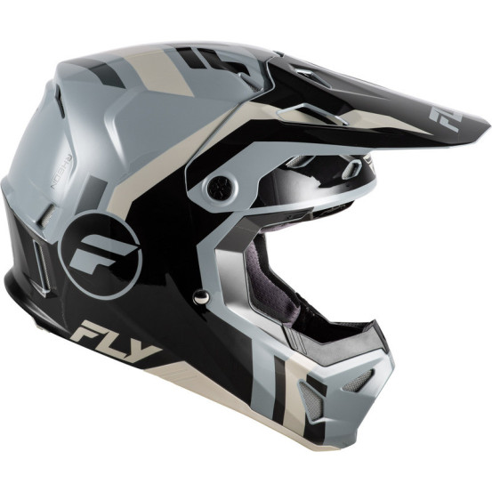 Casque cross Fly Racing 2026 Formula CP- Noir Gris Light Gris