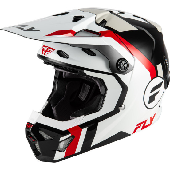 Casque cross Fly Racing 2026 Formula CP- Blanc Noir Rouge