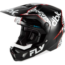 Casque cross Fly Racing 2026 Formula CP DBK - Noir Blanc Rouge