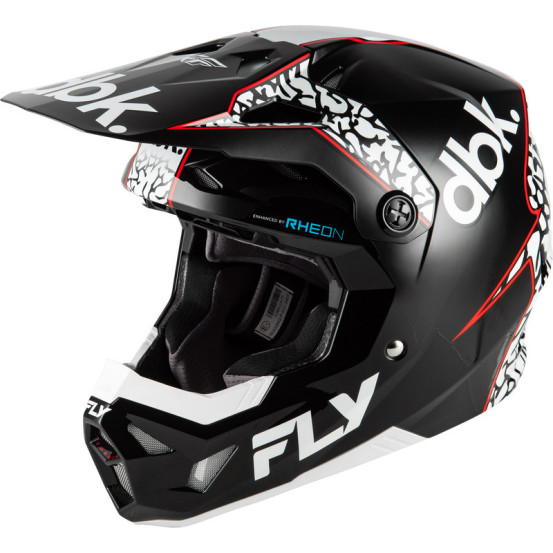 Casque cross Fly Racing 2026 Formula CP DBK - Noir Blanc Rouge
